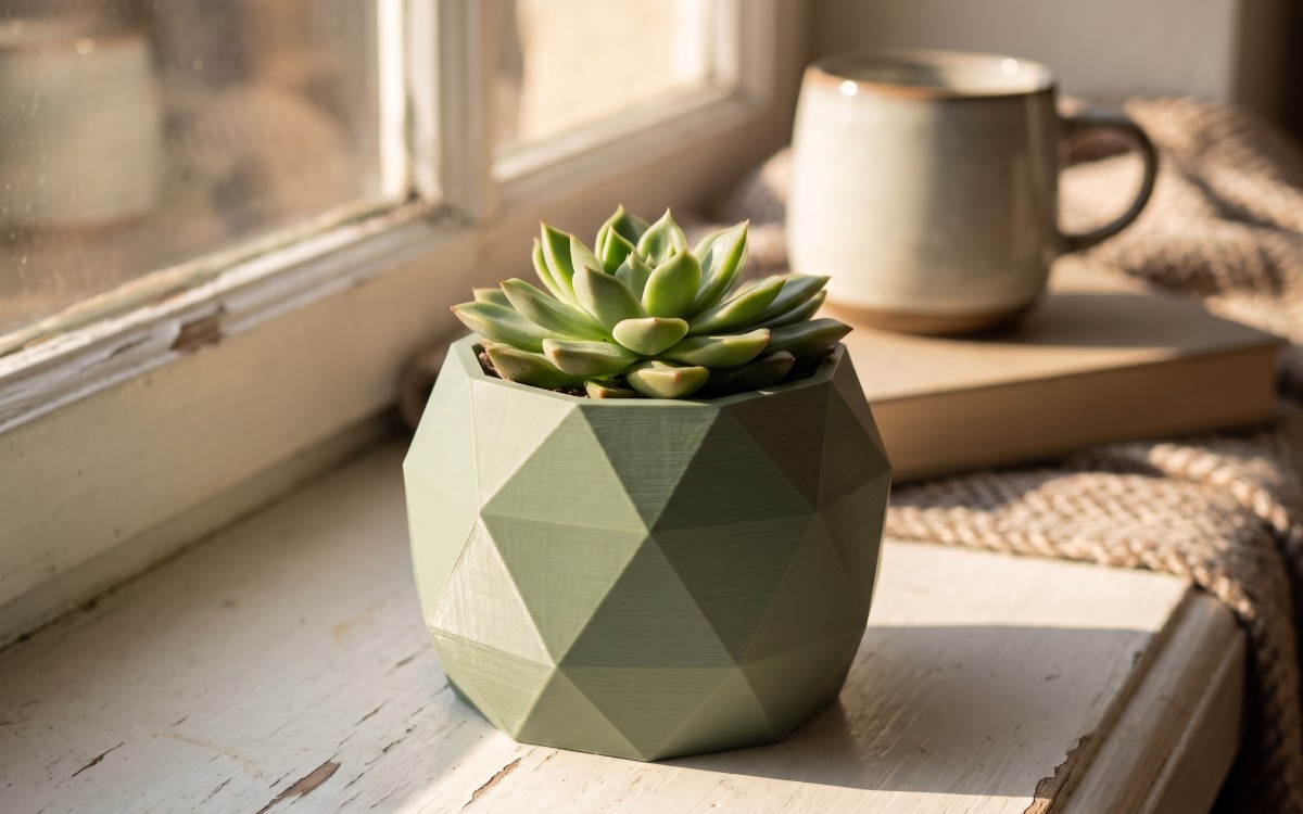 Modern Geometrik Tasarım Sukulent ve Kaktüs Saksısı