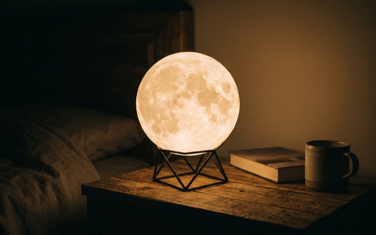 3D Baskı Dekoratif Ay Lambası (Özel Standlı)